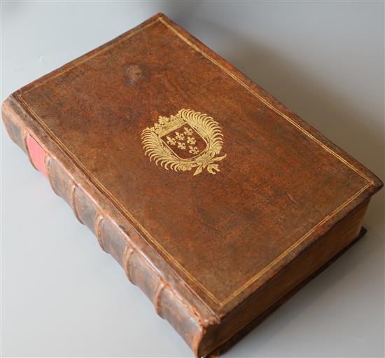 Sarpi, Paolo - The Historie of the Councel of Trent, folio, contemporary calf gilt, boards with gilt, unidentified armorials,
